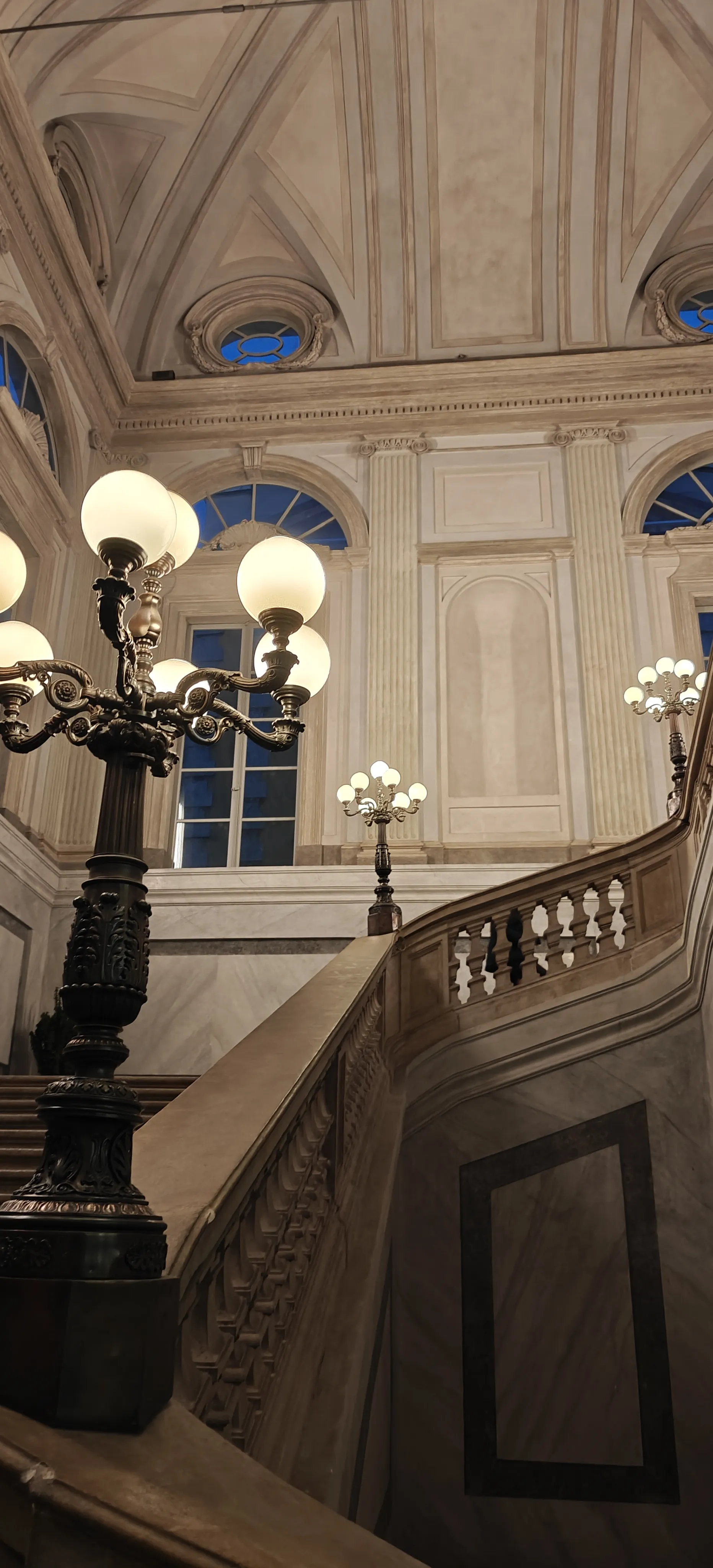 Well lit staircase of a milanese museum