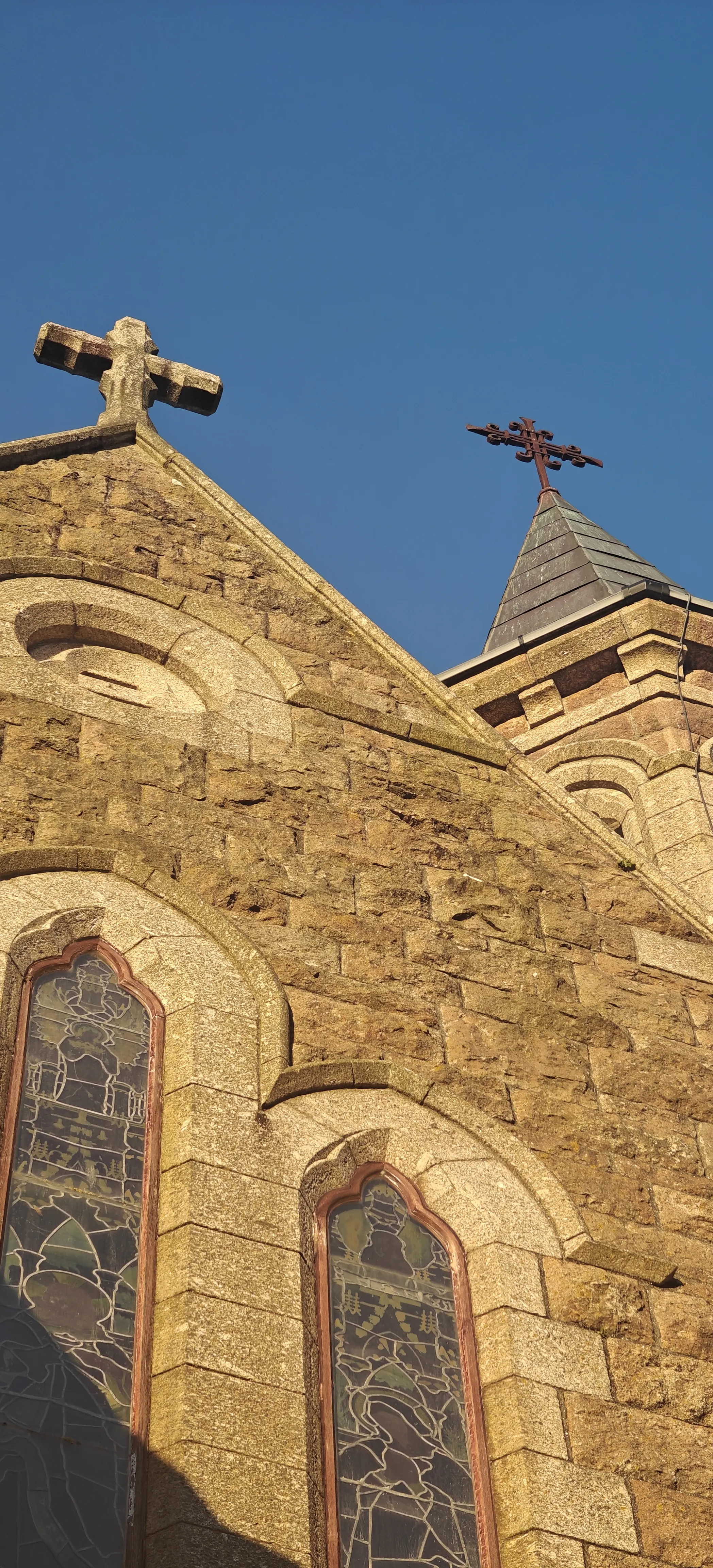 Face of a church in golden hour